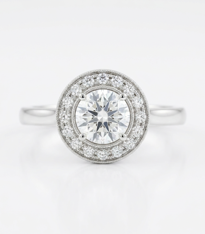 Vintage Halo Engagement Ring